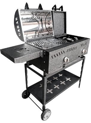 تصویر باربیکیو گازی زغالی با پلوپز گازاکس پلاس مدل 8040